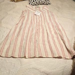 Red striped Linen Dress